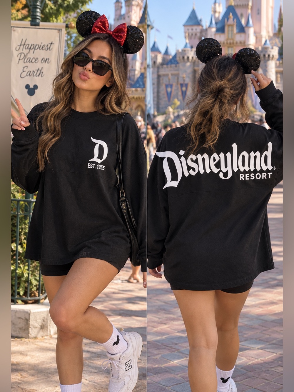 Disneyland Resort Spirit Jersey Black Puff Print Est. 1955 Unisex M